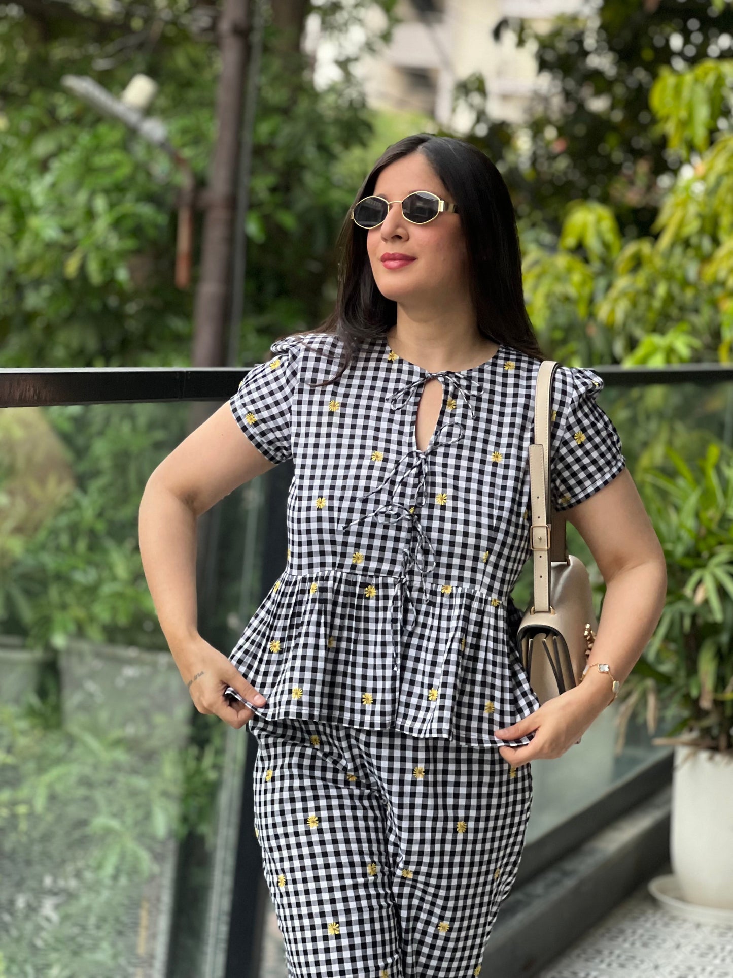 Gingham Peplum Co-ord