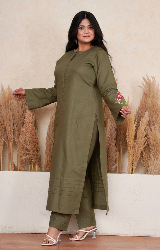 Linen Kurta Set