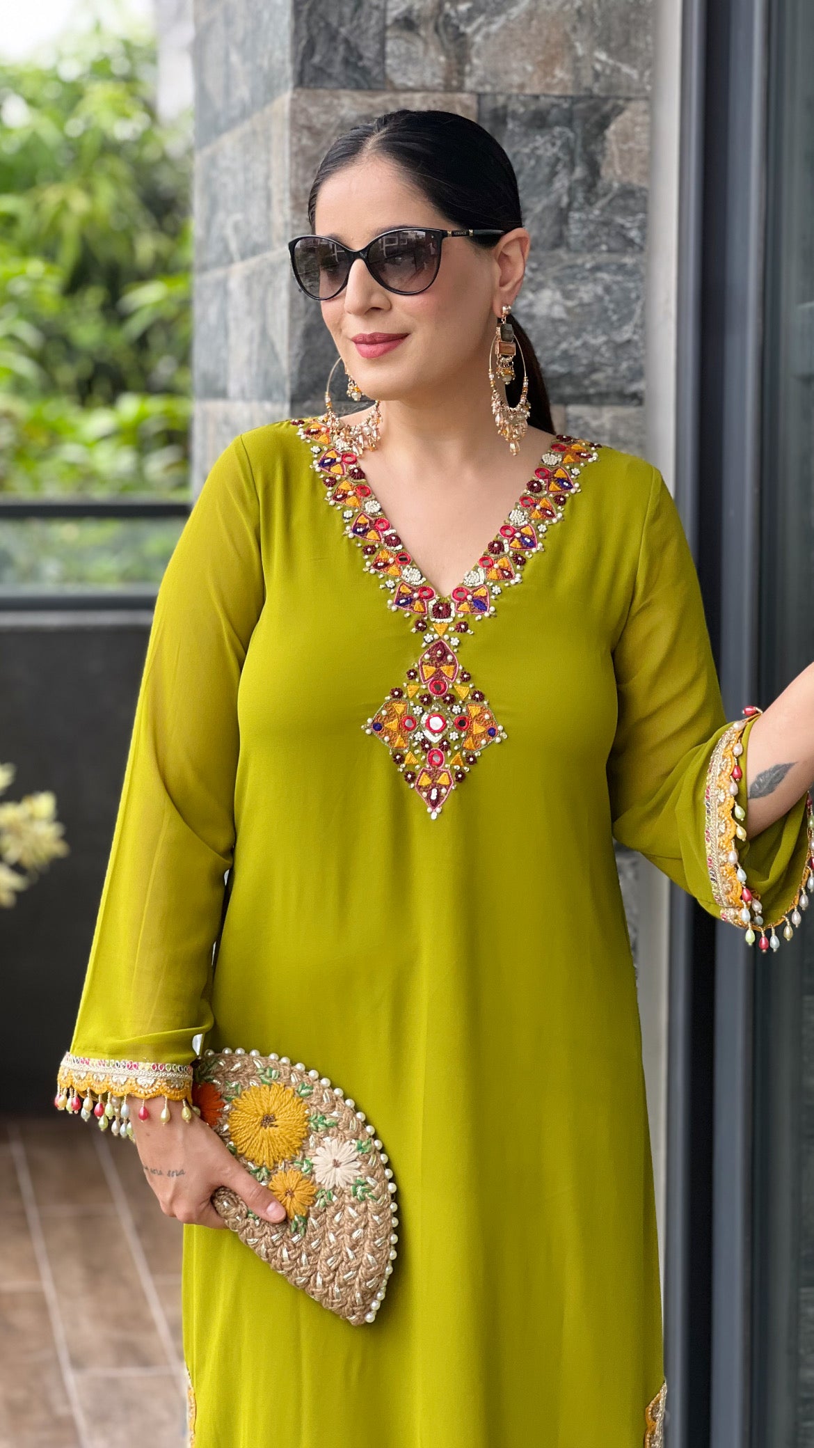 Embroidered Kaftan Dress