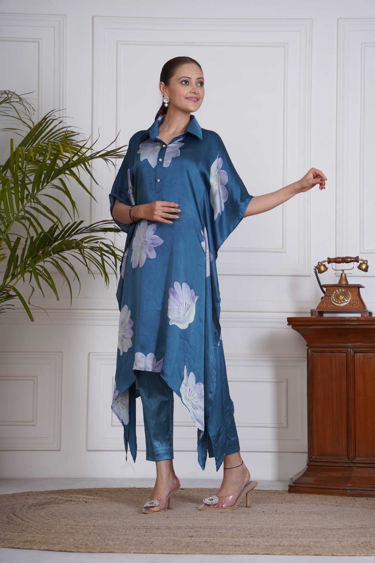 Silk Satin Kaftan Set