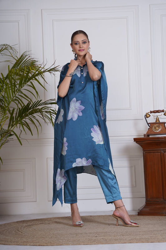 Silk Satin Kaftan Set