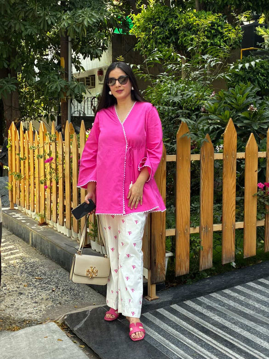 Pink Angrakha Set