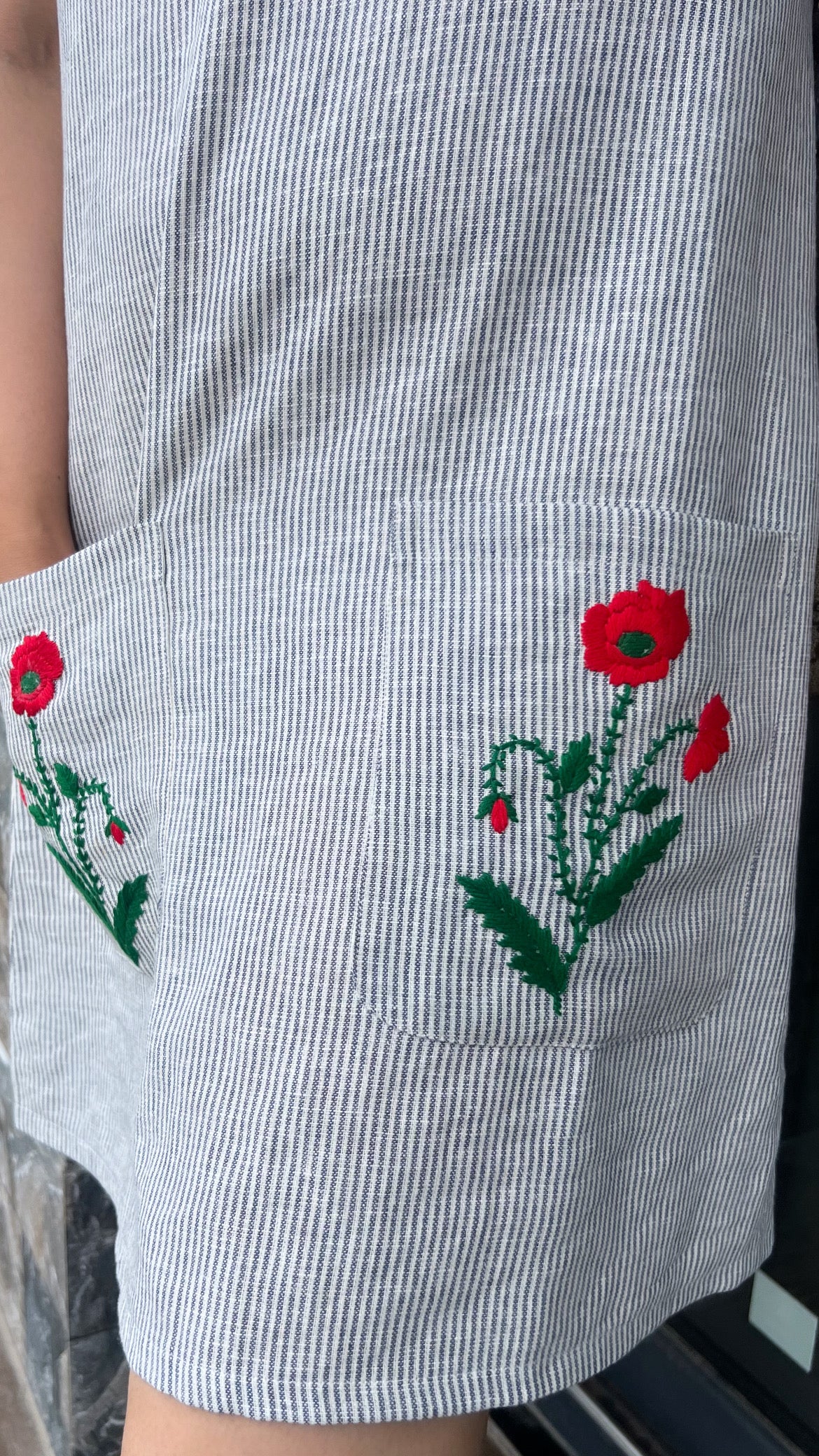Hand Embroidered Cotton Linen Dress