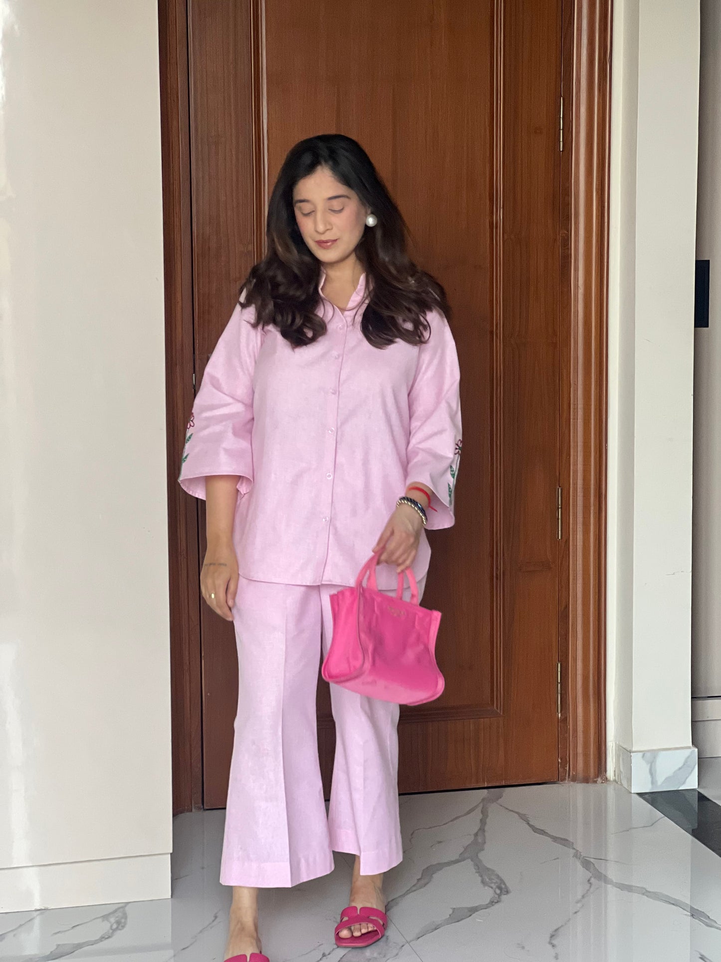 Blush Pink Linen Co-ord
