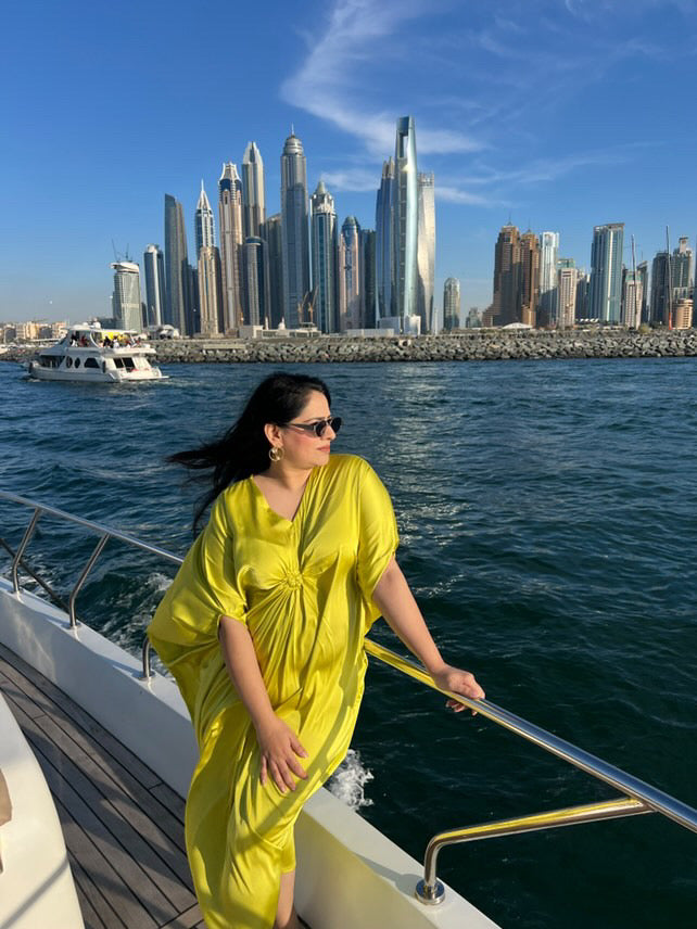 Satin Kaftan Dress