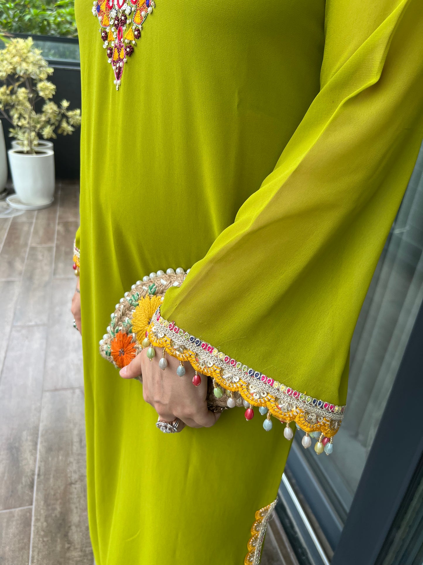 Embroidered Kaftan Dress