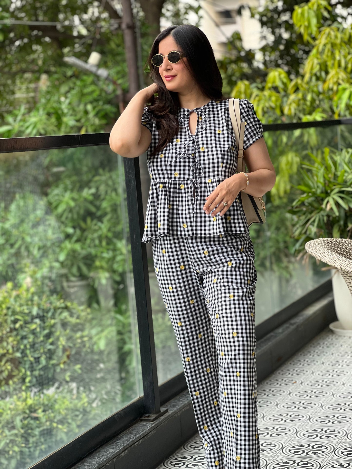 Gingham Peplum Co-ord