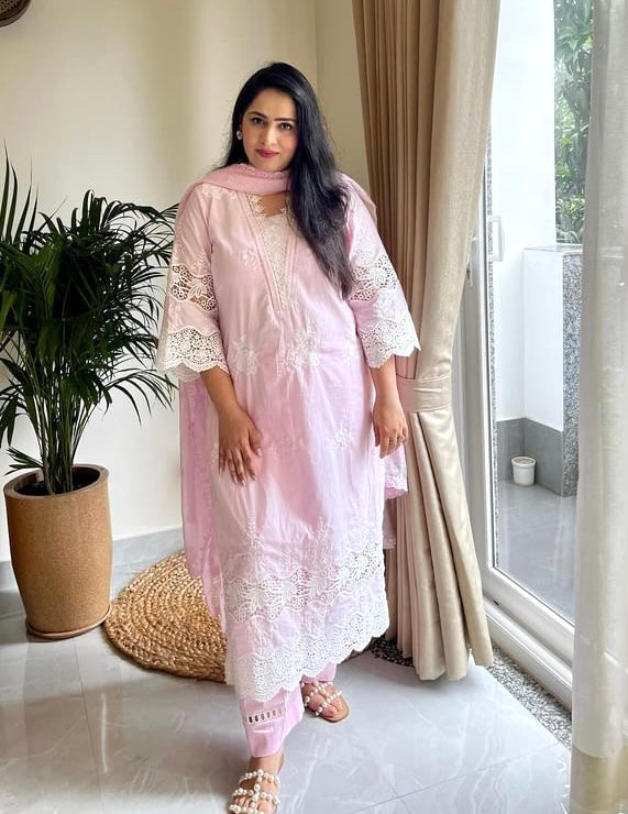 Cotton Cut Work Suit