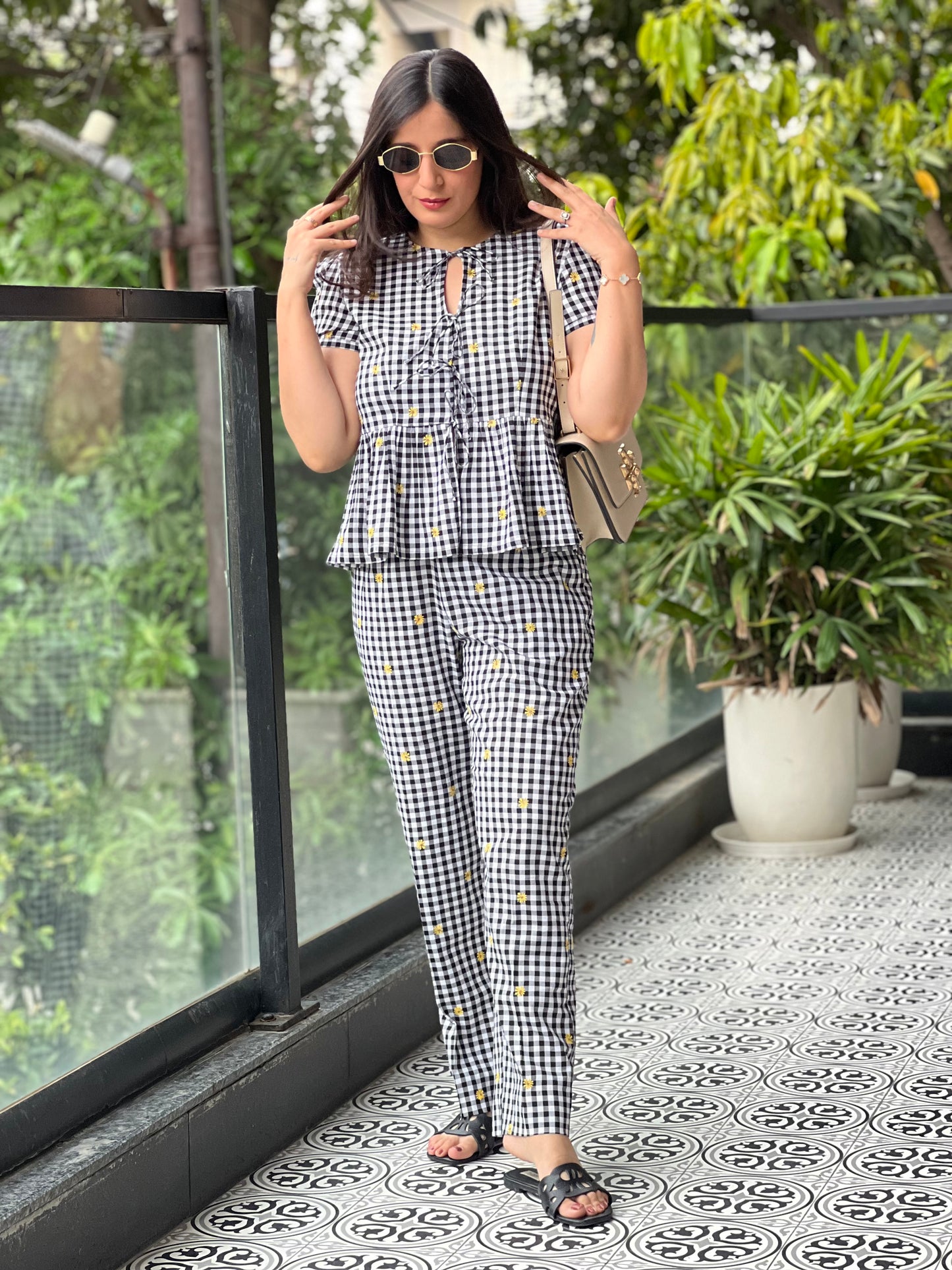 Gingham Peplum Co-ord