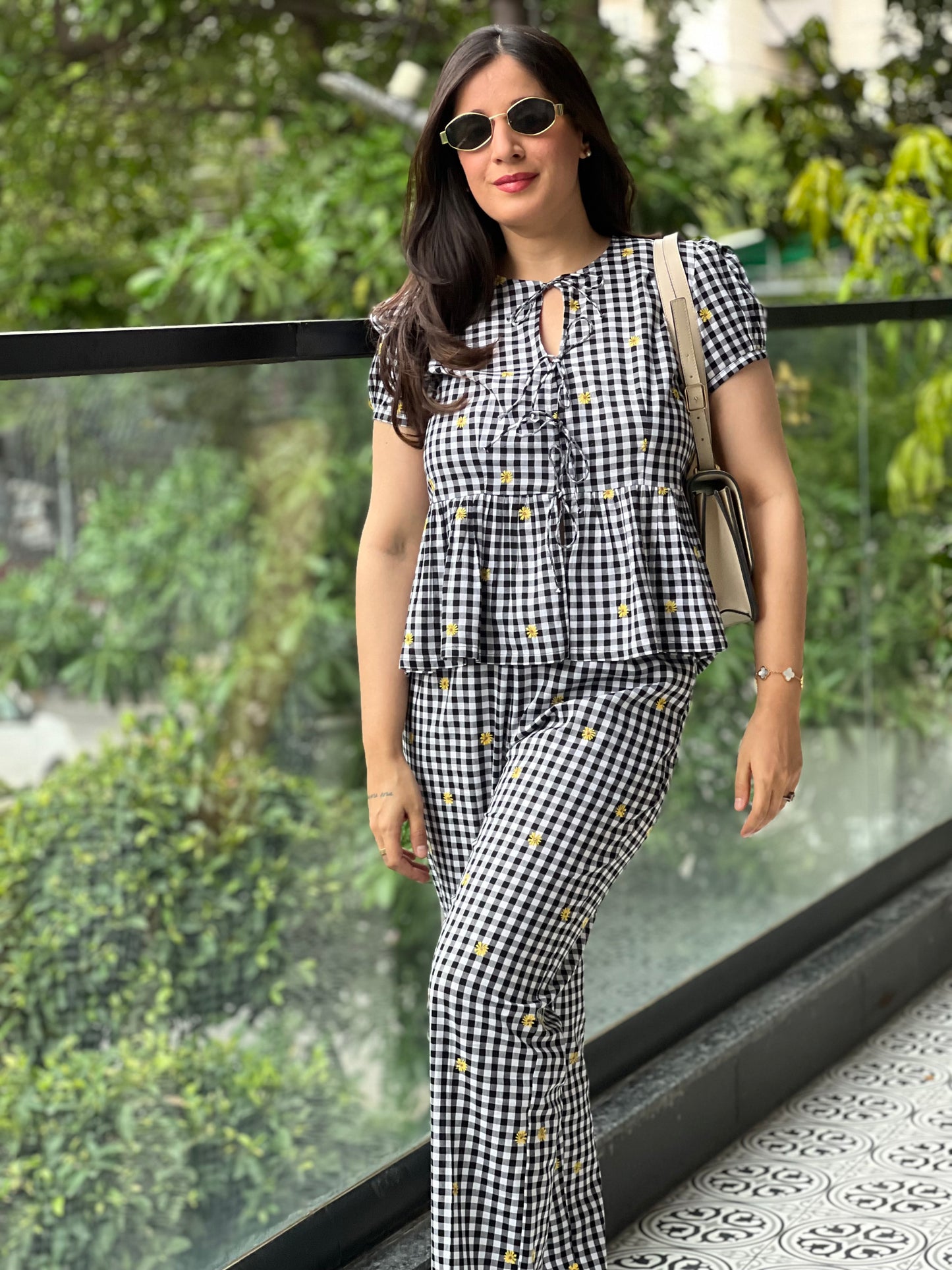 Gingham Peplum Co-ord