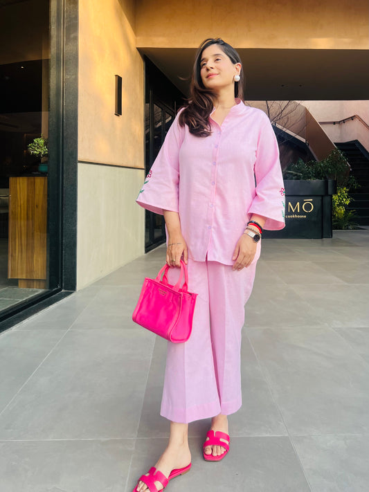 Blush Pink Linen Co-ord