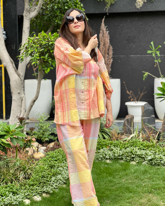 Cotton Linen Relaxed Kaftan Co-ord