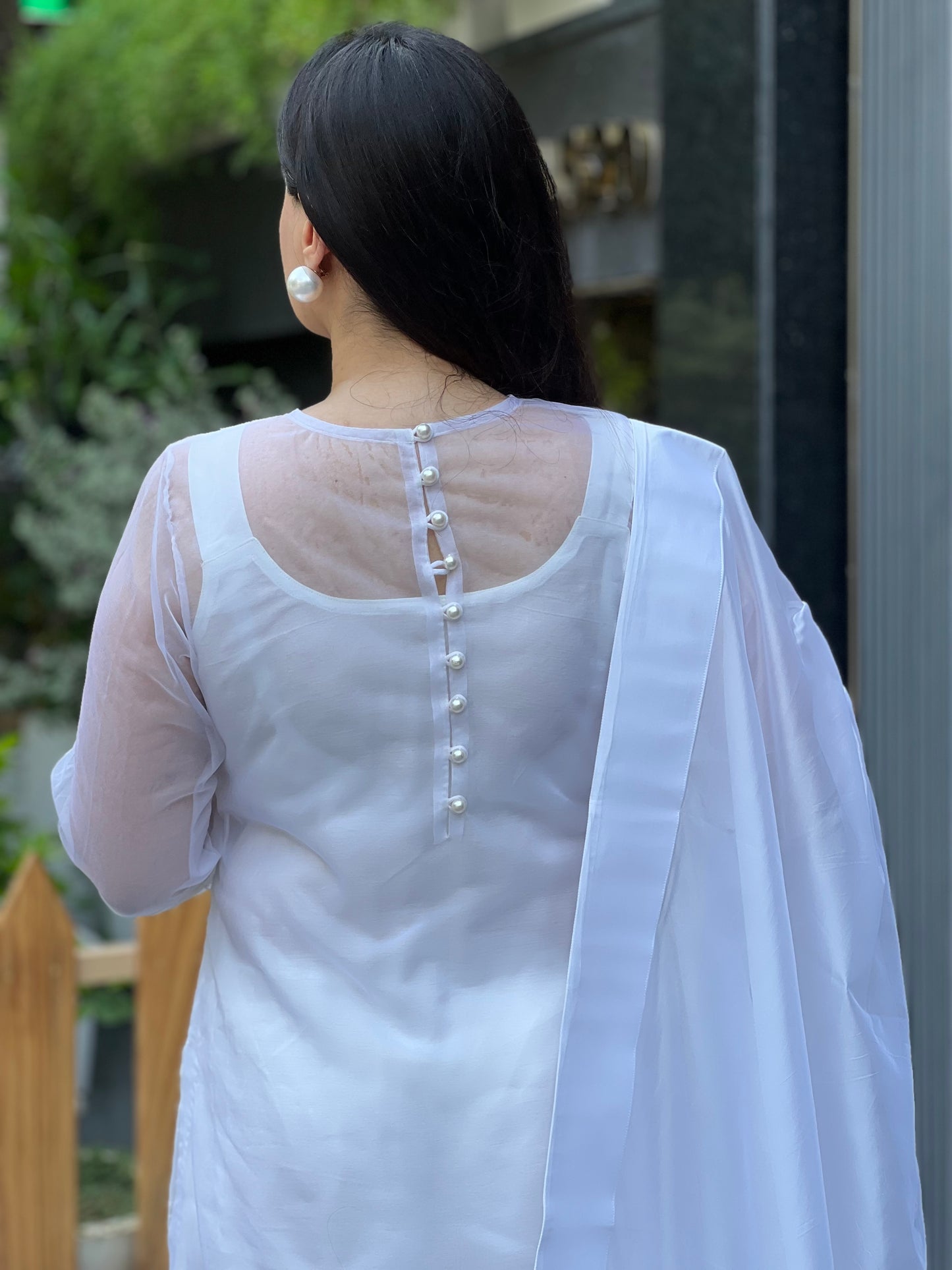 White Organza Suit Set