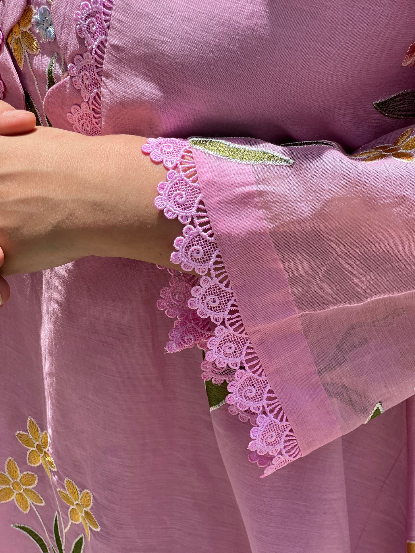 Pink Mul Chanderi Suit Set