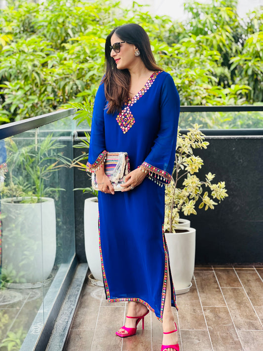 Mirror Work Kaftan Dress