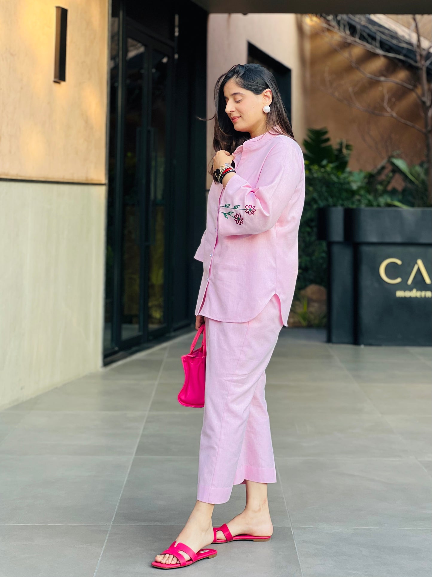 Blush Pink Linen Co-ord