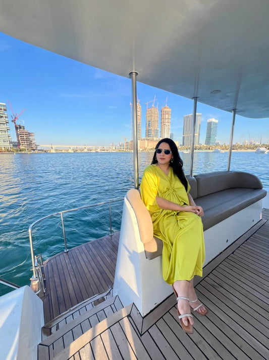 Satin Kaftan Dress