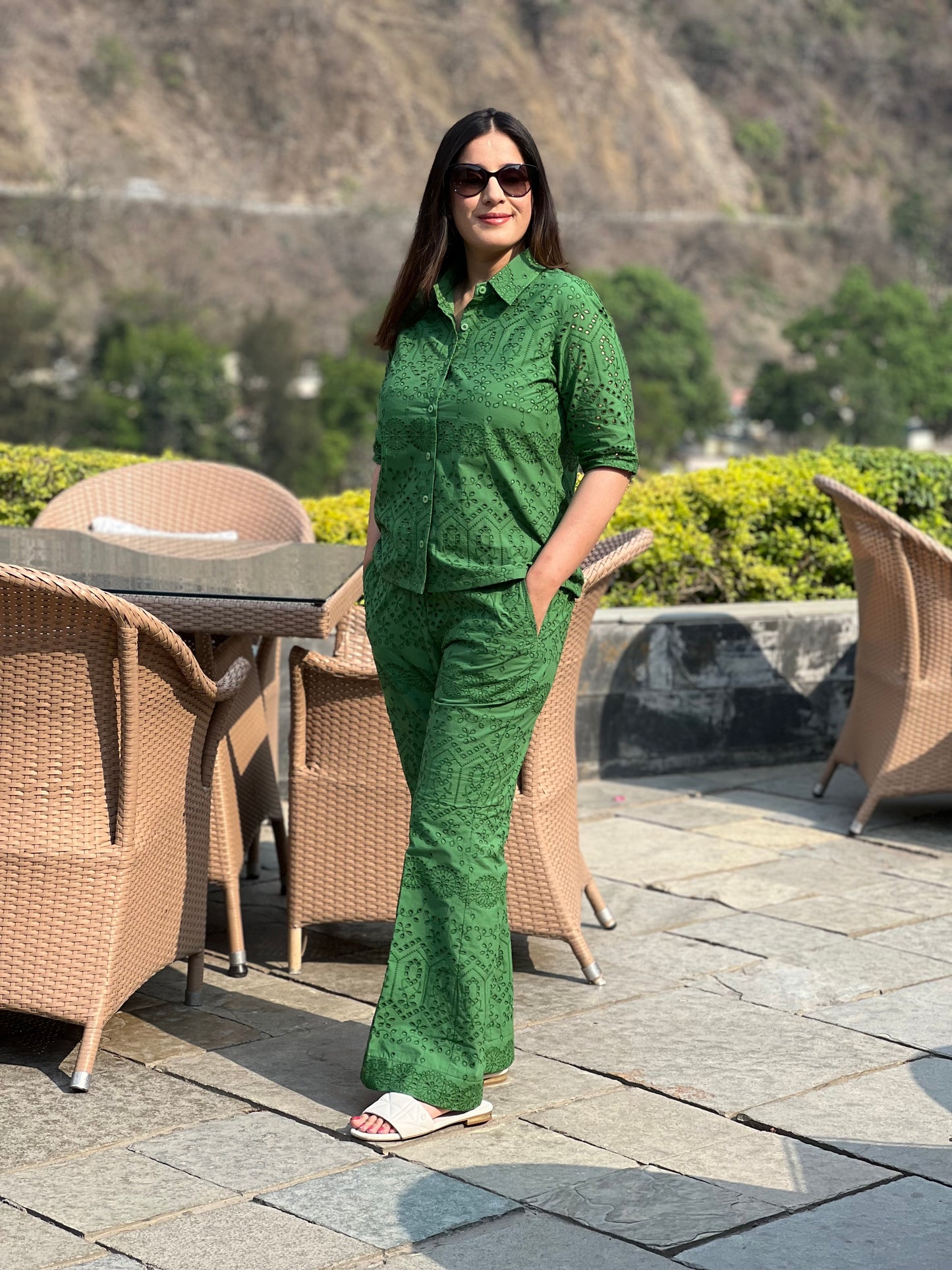 Cotton Schiffli Co-ord