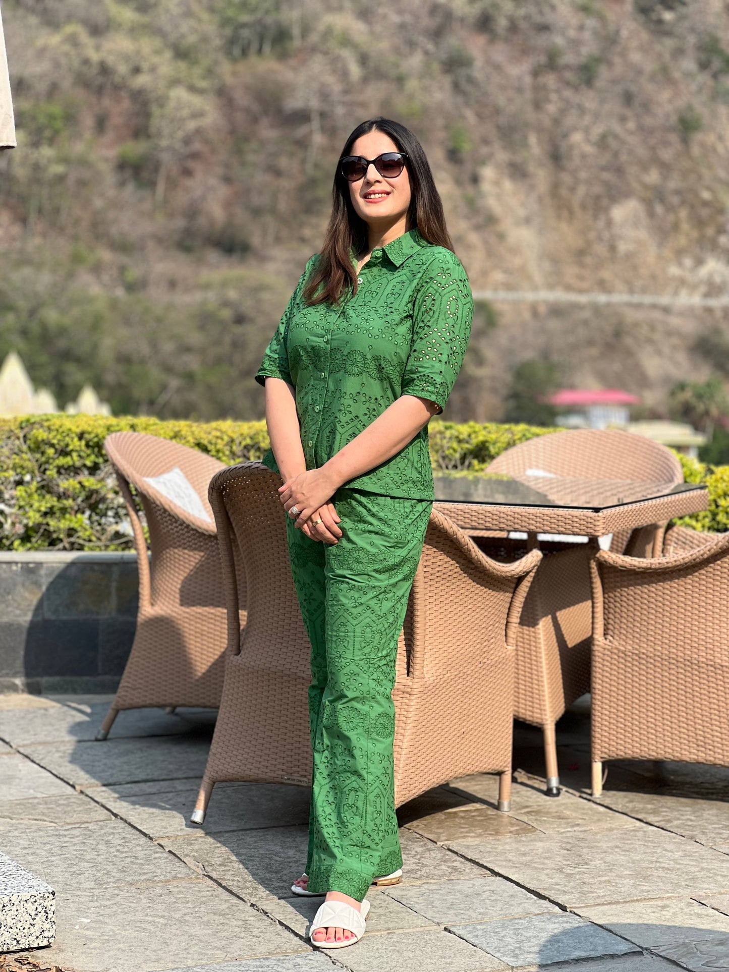 Cotton Schiffli Co-ord