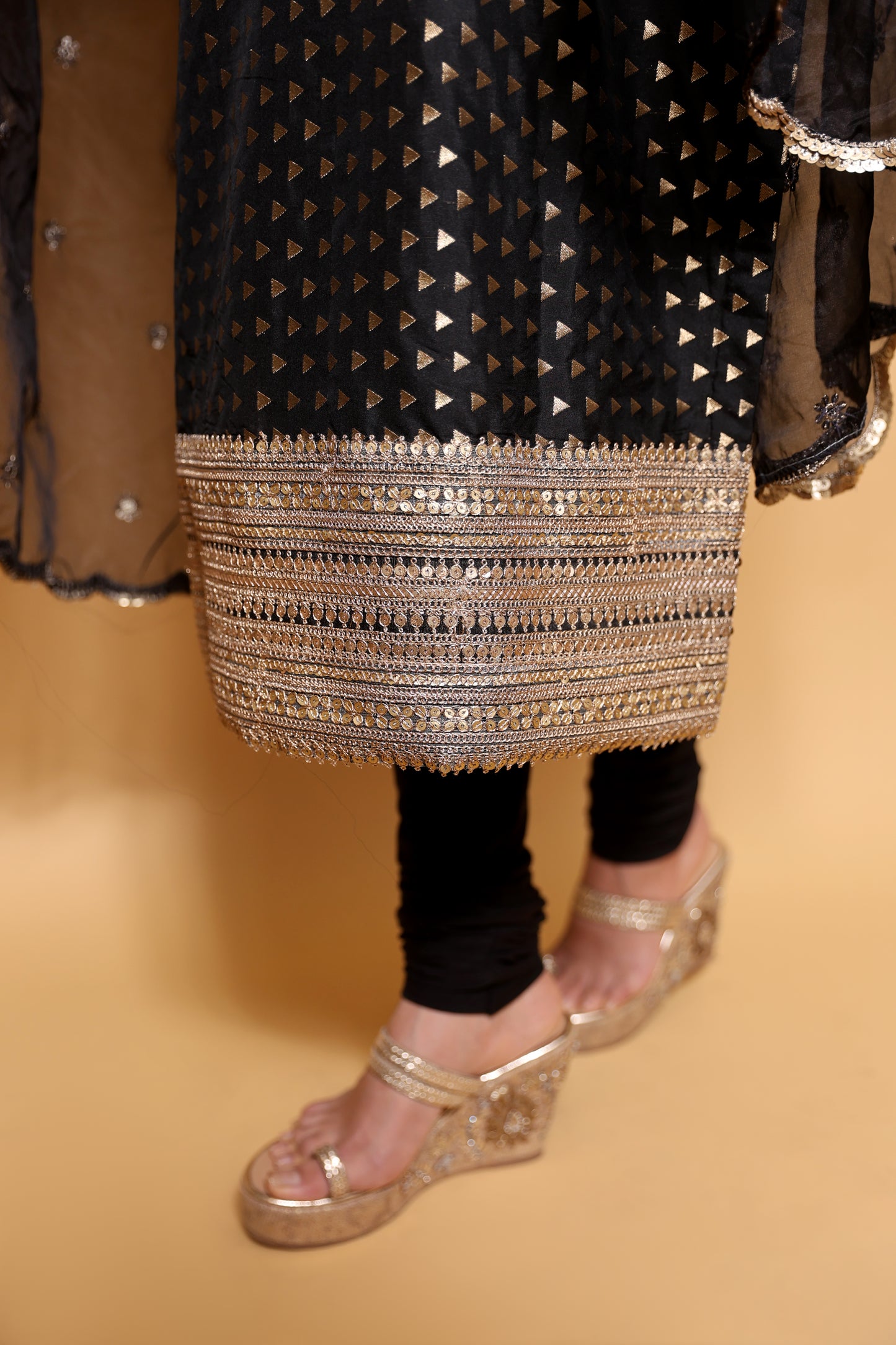Black Banarasi Silk Suit Set