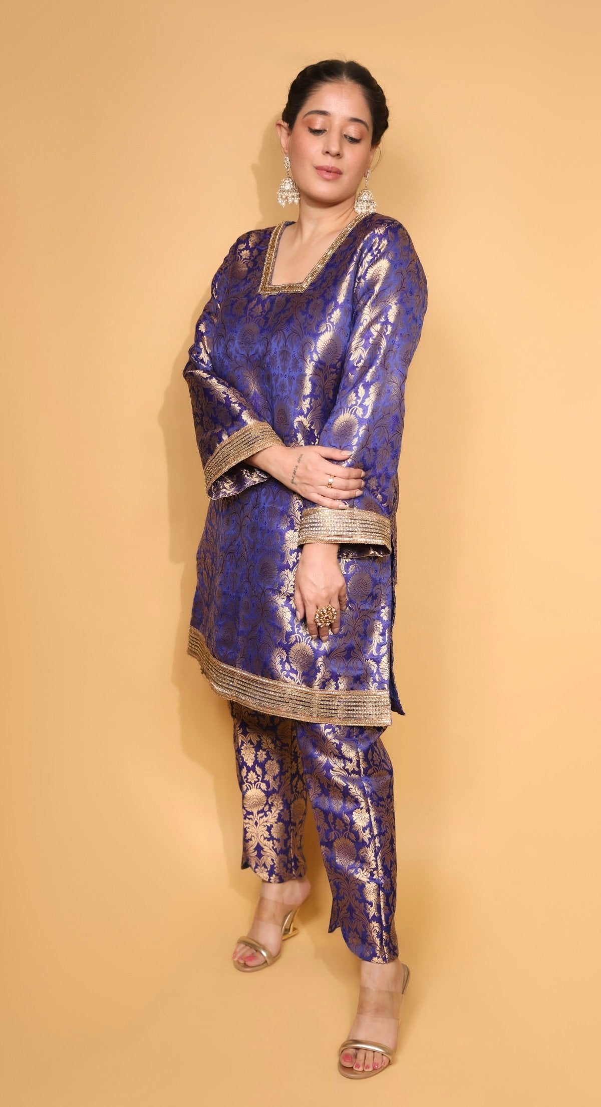 Blue  Brocade Co-ord