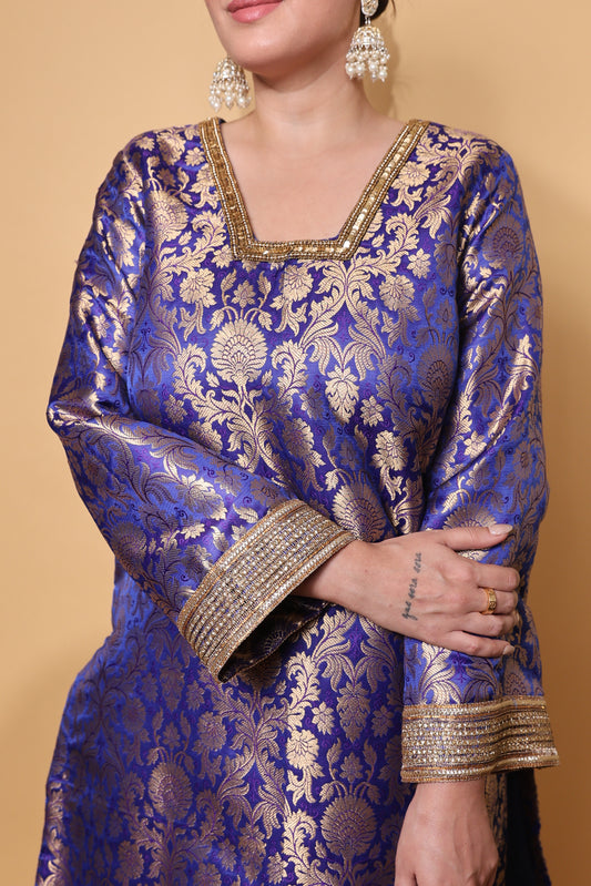Blue  Brocade Co-ord