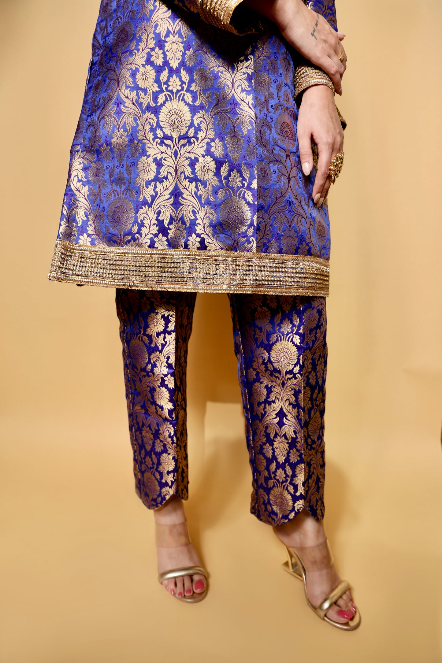 Blue  Brocade Co-ord