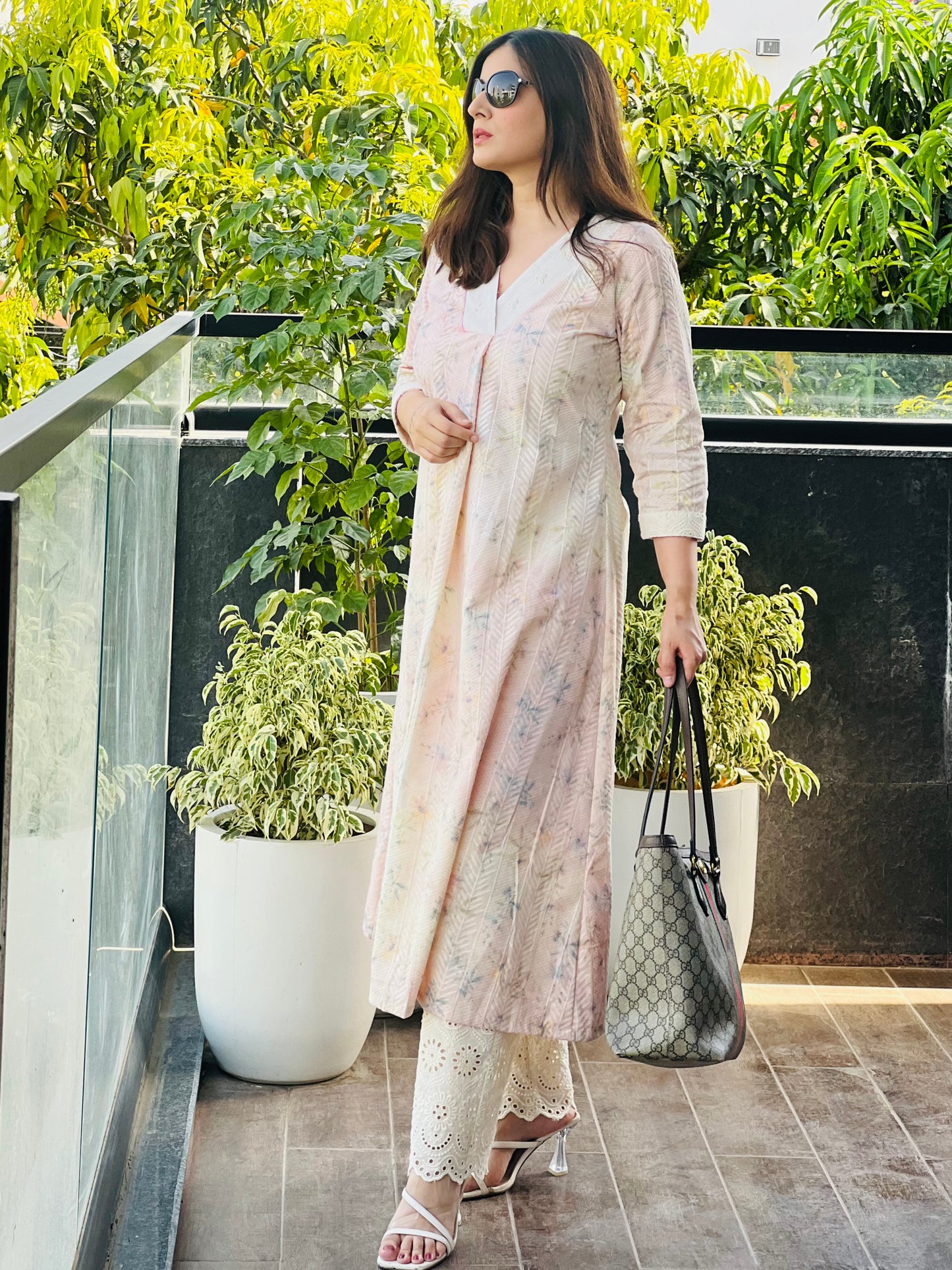 Pure Cotton Neutral Kurta Set