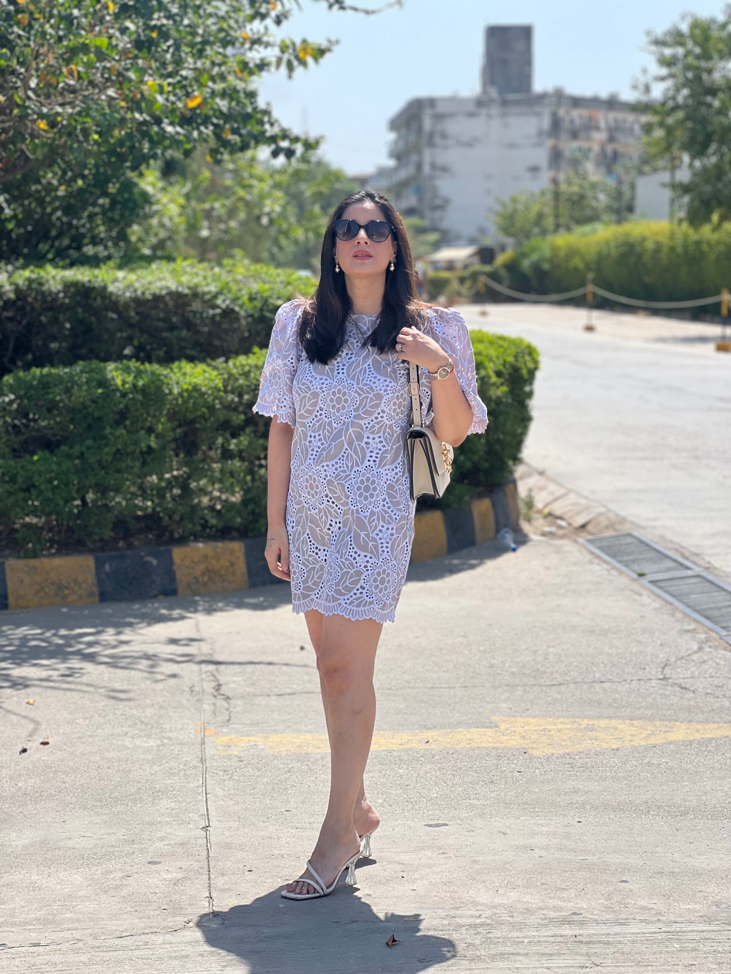 Cut work Mini Dress