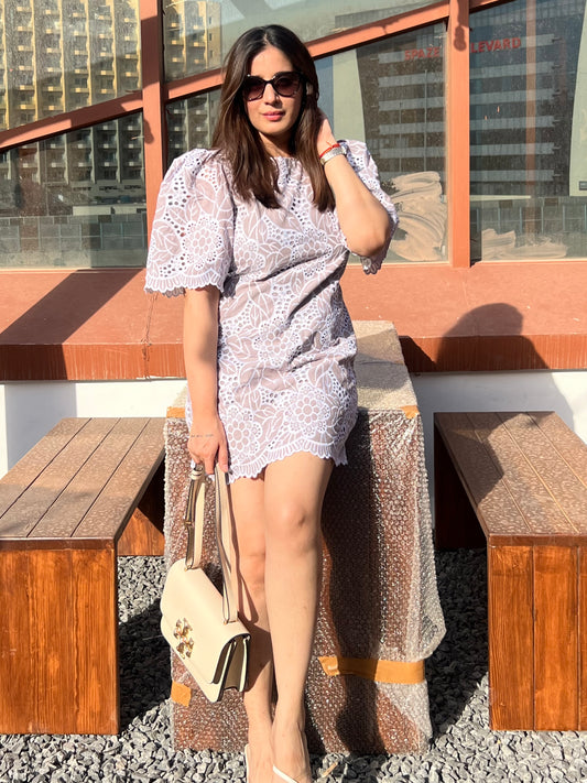 Cut work Mini Dress
