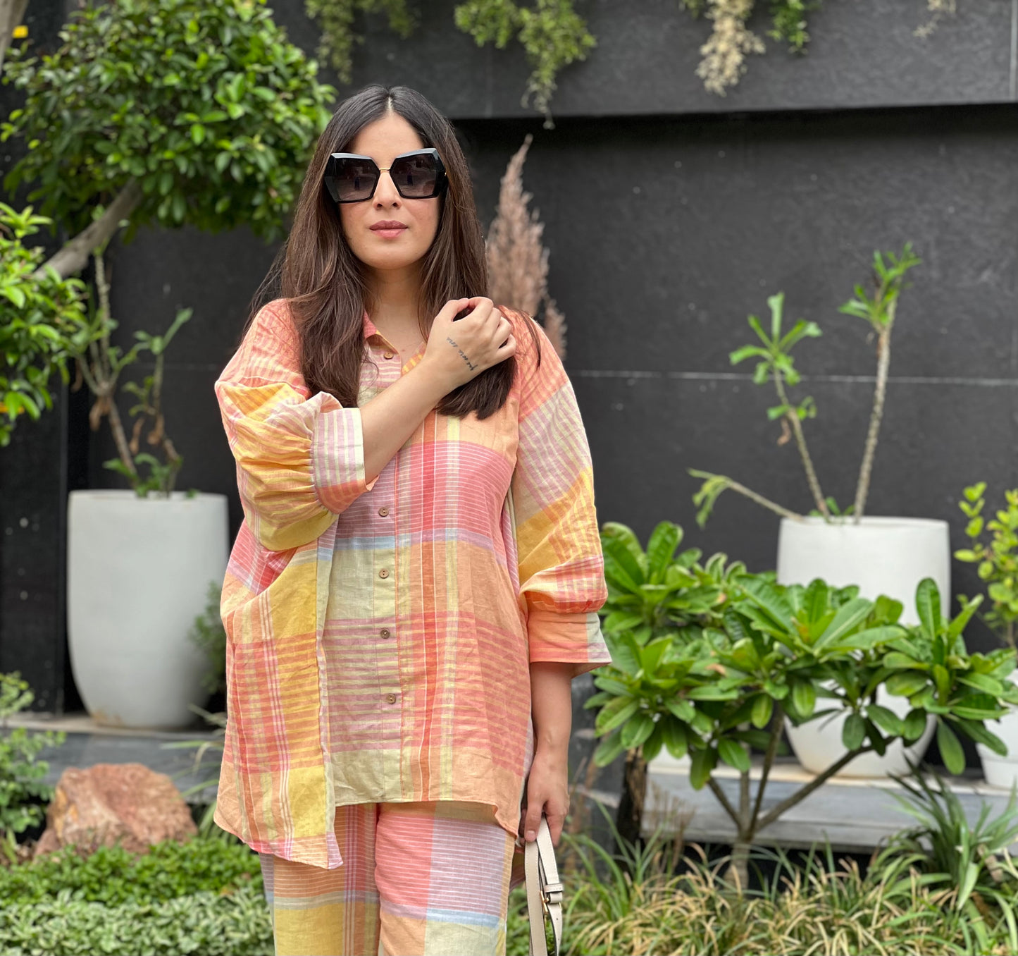 Cotton Linen Relaxed Kaftan Co-ord