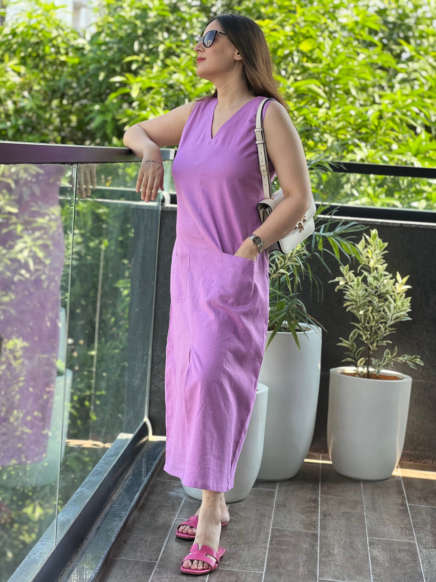 Solid Linen Dress