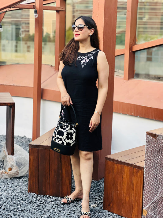 Hand Embroidered Linen Dress