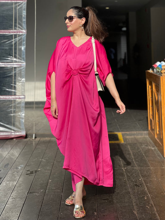 Satin Kaftan Dress